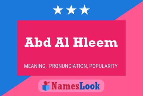 Abd Al Hleem Name Poster