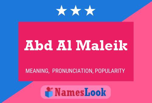 Abd Al Maleik Name Poster