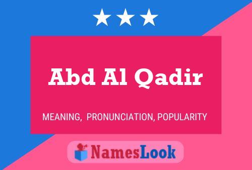 Abd Al Qadir Name Poster