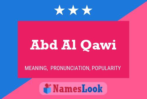 Abd Al Qawi Name Poster