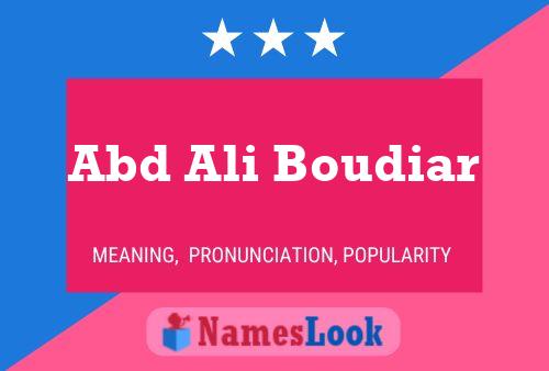 Abd Ali Boudiar Name Poster