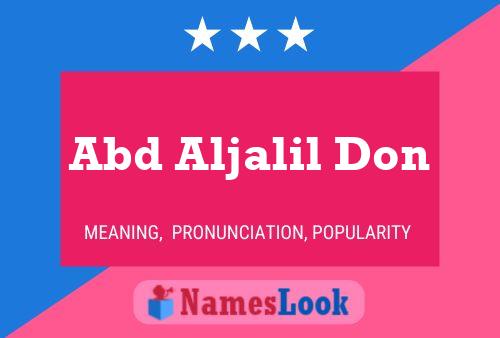 Abd Aljalil Don Name Poster