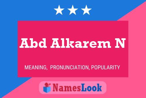 Abd Alkarem N Name Poster