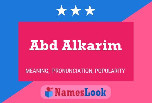 Abd Alkarim Name Poster