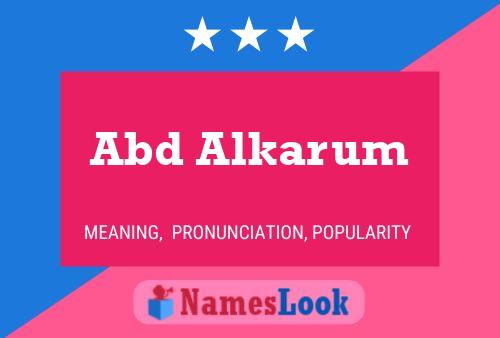 Abd Alkarum Name Poster