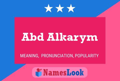 Abd Alkarym Name Poster