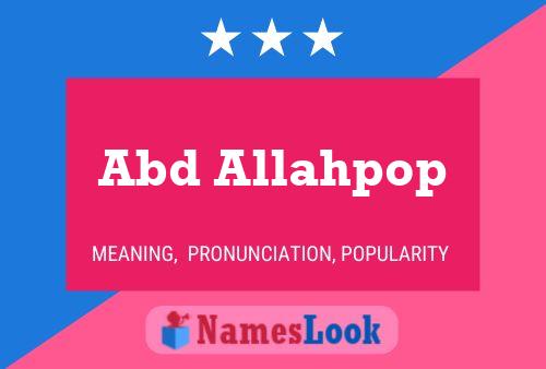 Abd Allahpop Name Poster