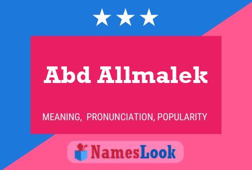 Abd Allmalek Name Poster