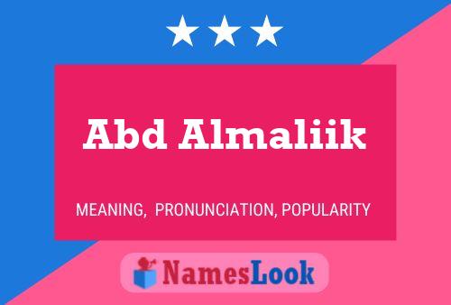 Abd Almaliik Name Poster