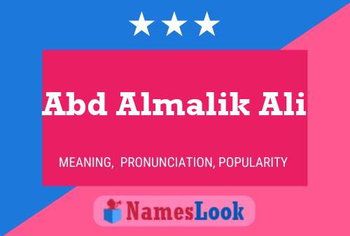 Abd Almalik Ali Name Poster