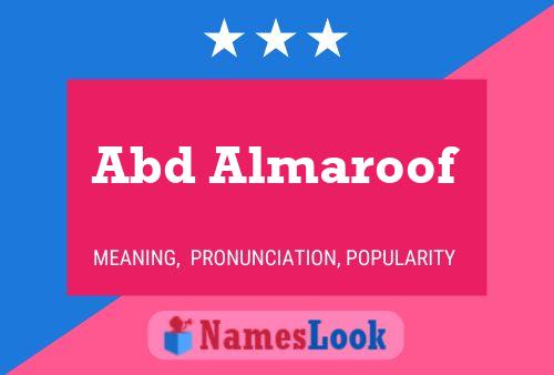 Abd Almaroof Name Poster