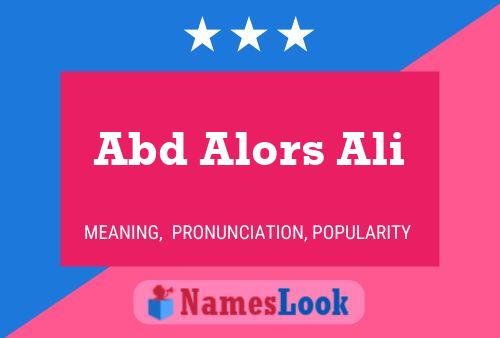 Abd Alors Ali Name Poster