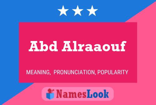 Abd Alraaouf Name Poster