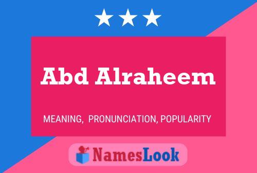 Abd Alraheem Name Poster