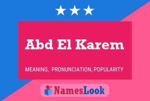 Abd El Karem Name Poster