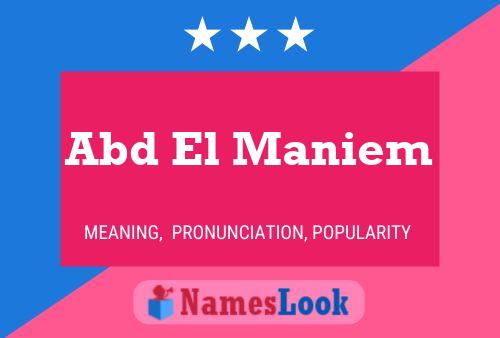 Abd El Maniem Name Poster