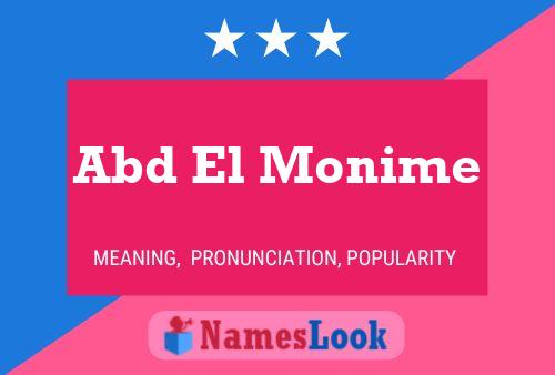 Abd El Monime Name Poster