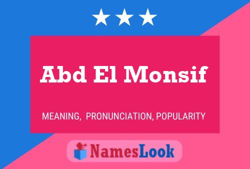 Abd El Monsif Name Poster