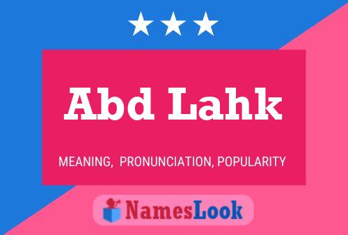 Abd Lahk Name Poster