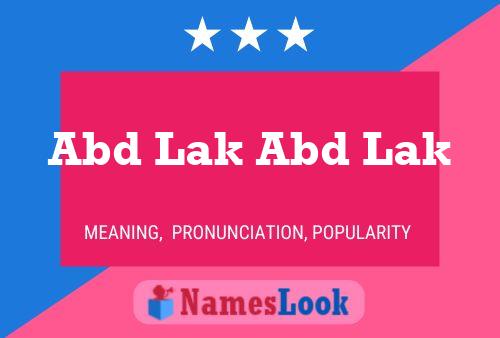 Abd Lak Abd Lak Name Poster