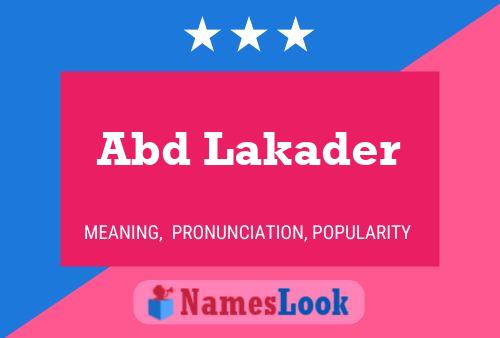 Abd Lakader Name Poster