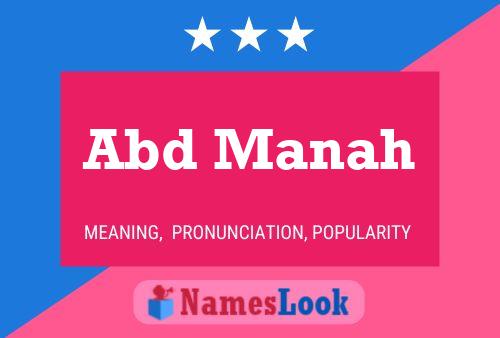 Abd Manah Name Poster