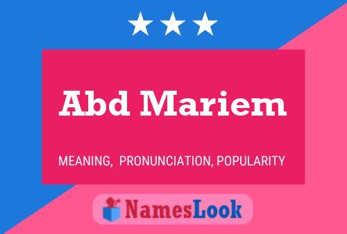 Abd Mariem Name Poster