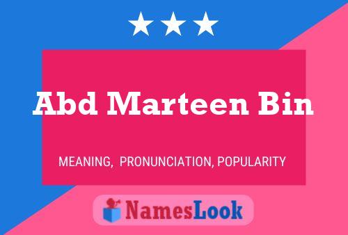 Abd Marteen Bin Name Poster