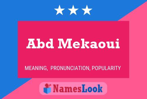 Abd Mekaoui Name Poster