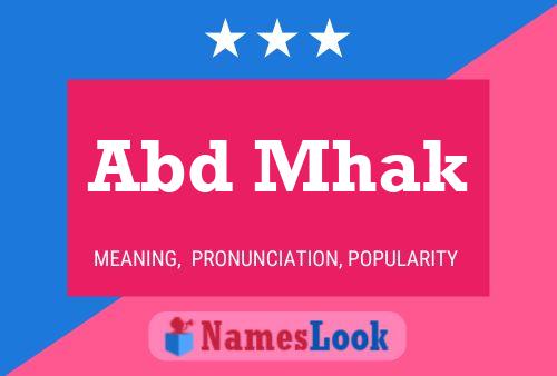 Abd Mhak Name Poster