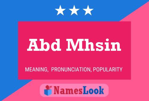 Abd Mhsin Name Poster