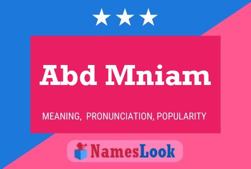 Abd Mniam Name Poster