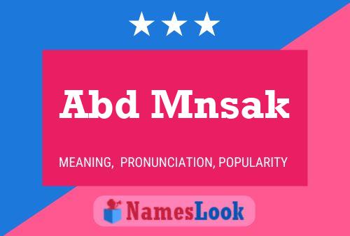 Abd Mnsak Name Poster