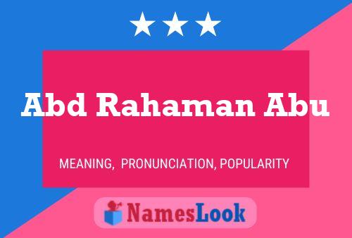 Abd Rahaman Abu Name Poster