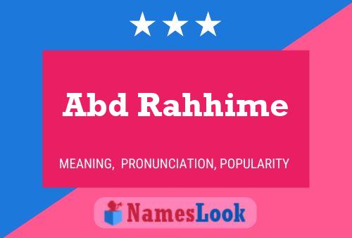 Abd Rahhime Name Poster