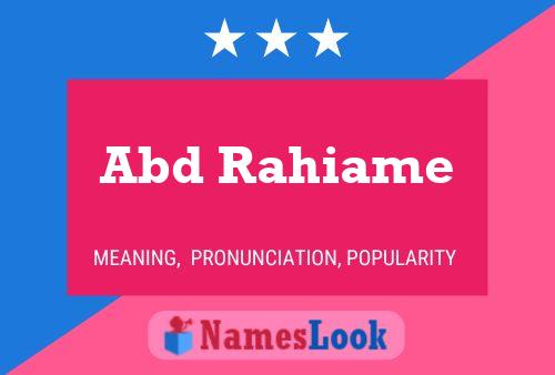 Abd Rahiame Name Poster