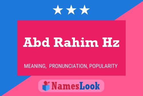 Abd Rahim Hz Name Poster