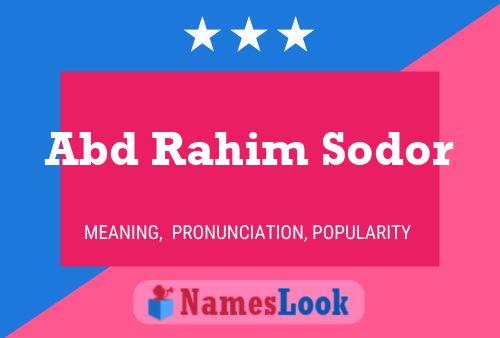 Abd Rahim Sodor Name Poster