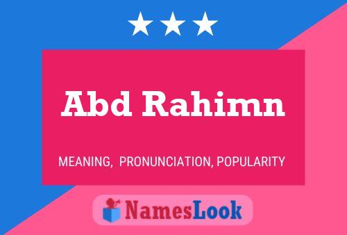 Abd Rahimn Name Poster