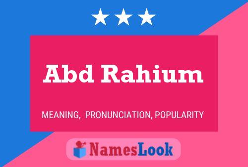 Abd Rahium Name Poster