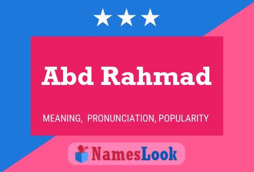 Abd Rahmad Name Poster