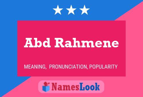 Abd Rahmene Name Poster