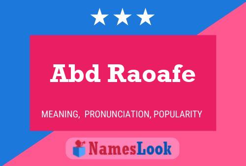 Abd Raoafe Name Poster