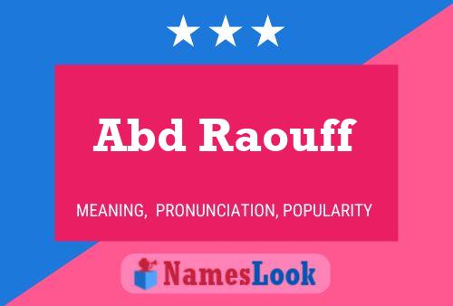 Abd Raouff Name Poster