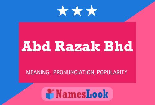 Abd Razak Bhd Name Poster