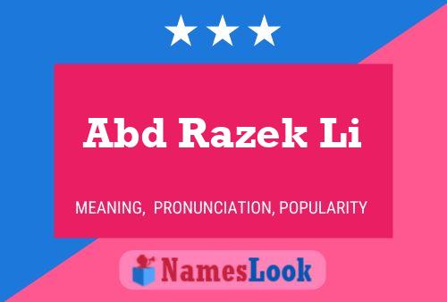 Abd Razek Li Name Poster