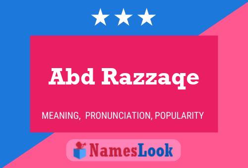 Abd Razzaqe Name Poster