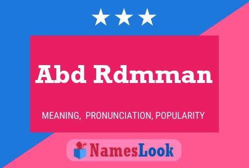 Abd Rdmman Name Poster