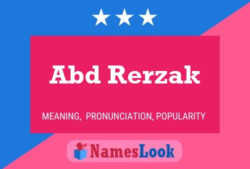 Abd Rerzak Name Poster