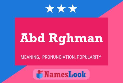 Abd Rghman Name Poster